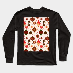 Scattered Ornaments - Gilded Traditions - Minimalist Colorful Holidays Long Sleeve T-Shirt